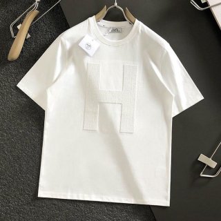 新デザインエルメス 本物 プリント コットン Tシャツ err55694