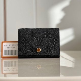 追跡付ルイヴィトン 折りたたみ財布 カード 名刺入れ 本物 黒 M58456