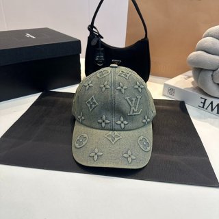 ルイヴィトン キャップ モノグラム ウォッシュド 本物 デニム M7156L