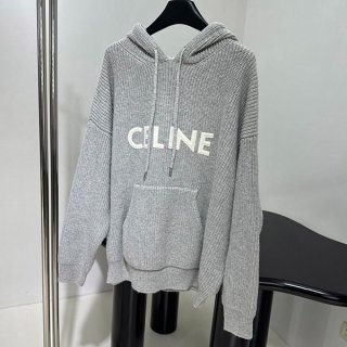 大人気! セリーヌ リブウール 本物 フード付きセーター Cen15040