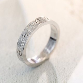 大人気！カルティエ LOVEリング 本物 18Kホワイトゴールド ダイヤモンド kas84973