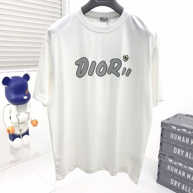 人気No1ディオール 本物◆上質 シンプル ロゴ刺繍入り コットンジャージー Tシャツ dem89334