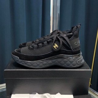 稀少シャネル スエード ベルベッド スニーカー 本物 shl13529
