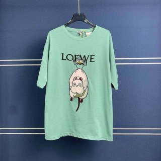 可愛い ロエベ×ジブリ ハエドリ クルーネックTシャツ 本物 lom16507