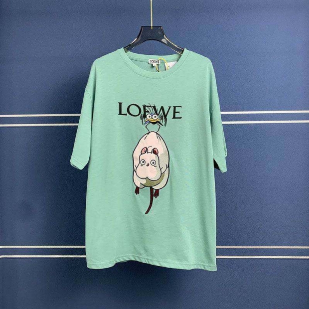 可愛い ロエベ×ジブリ ハエドリ クルーネックTシャツ 本物 lom16507