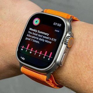 アップルウォッチ ウルトラ 本物 チタニウムケースとオレンジアルパインループ goj02521
