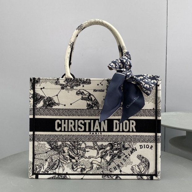 目を惹くカラー ディオール BOOK TOTE 本物 ミディアムトートバッグ キウリ dez85857