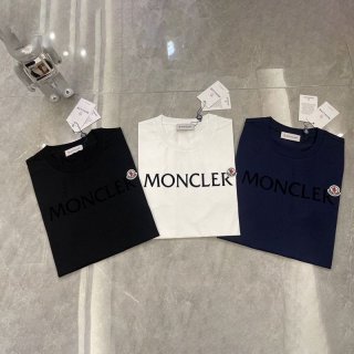 超話題!22SS◆モンクレール◆ブラック ロゴ コットン Tシャツ 本物 3色 moc39591