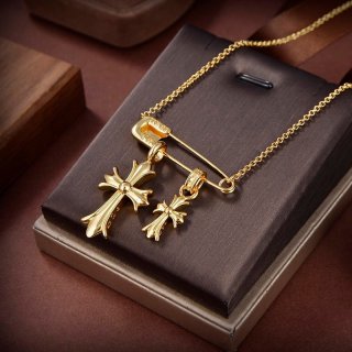定番 【クロムハーツ ネックレス 本物】CHクロス 22K セーフティピン ゴールド Kud28835 ネックレス