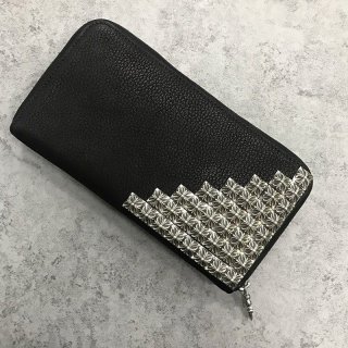 追跡付き発送 クロムハーツ 本物/ RECFピラミッド デストロイBLK長財布 Kuh62681