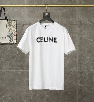 【日本未発売】セリーヌ “セリーヌ”スタッズロゴプリント Tシャツ本物 Cef42914