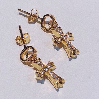 【限定カラー】クロムハーツ ピアス 本物 インボイス BABYFAT 22k ダイア ゴールド Kux60897