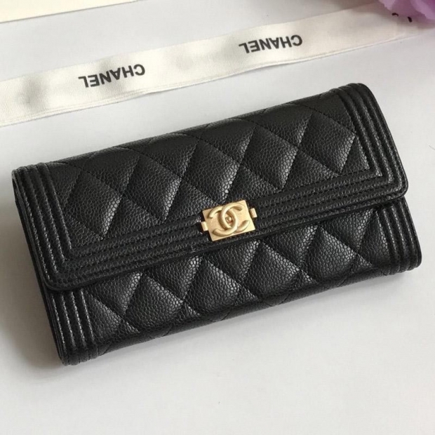 超話題!シャネル 長財布 ボーイ シャネル 本物 キャビアスキン shu95881