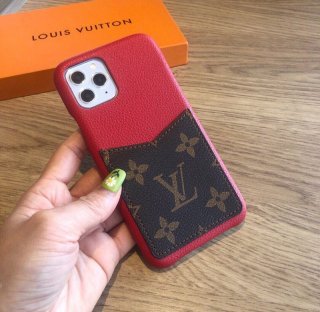 【即発】新作ルイヴィトン iPhoneケース本物 レッド スカーレット LVロゴ vuo36686