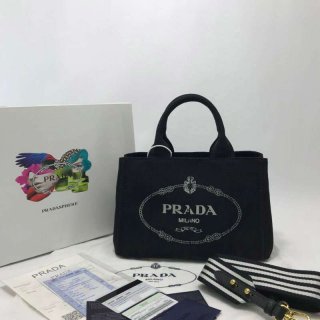 人気[プラダ] カナパ x レザー トートバッグ本物 / ショッピングバッグ 1BG439 pus76012