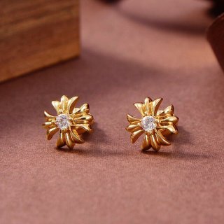 ☆超人気☆【クロムハーツ ピアス 本物】CH プラス 22kゴールド ダイヤモンド Kud33898