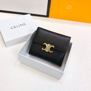 超話題!セリーヌ スモール トリオンフウォレット 本物 シャイニー ペプル Cem00753