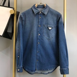 送料込 プラダ デニムシャツ 本物 オーバーサイズ オーガニック pui52505
