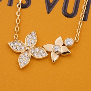 人気No1ルイヴィトン 本物 パンダンティフ スター ブロッサム ドゥーブル ネックレス Q93689