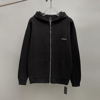 クロムハーツ 本物 ニット ジップ フーディ ロゴ刺繡 Kuj20408