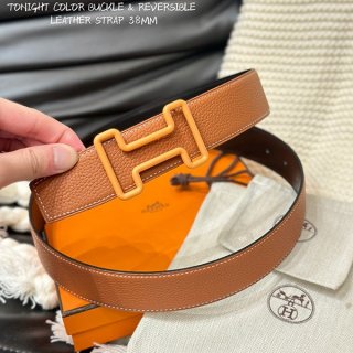 エルメス 本物 ベルトバックル 《トゥナイトカラー》 & レザーベルト（キット）黒 / ゴールド 38mm err86589