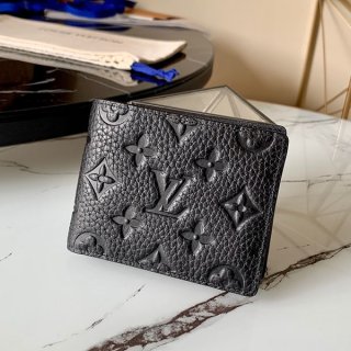 ルイヴィトン 財布 本物 折り財布 ブラック モノグラム M69075
