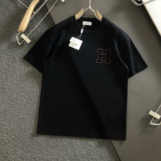 希少エルメス 本物 半袖 Tシャツ H刺繍 コットン eri25864