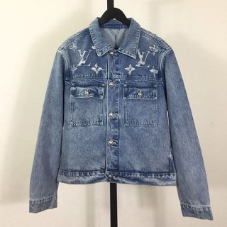 お洒落メンズ ルイヴィトン デニムトラッカージャケット本物 1AGINE