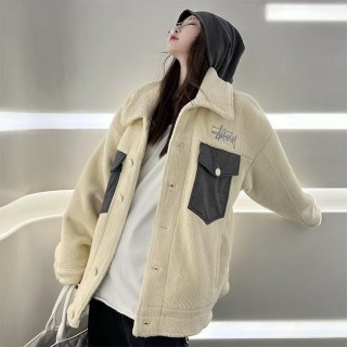 ステューシー 本物 SHERPA ロゴ もこもこシェルパジャケット suf75215 ステューシー 本物 SHERPA ロゴ もこもこシェルパジャケット suf75215