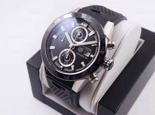 人気急上昇 タグホイヤー カレラ スケルトン 本物 文字盤 ステンレス メンズ 腕時計 43 mm TAi86398