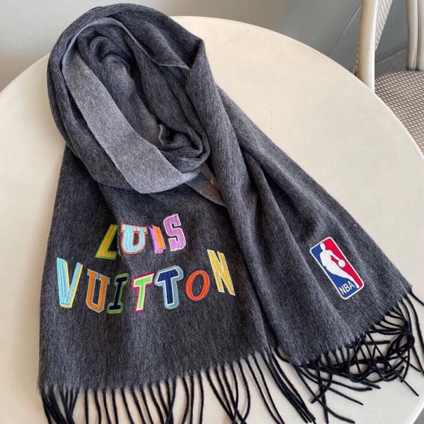 ルイヴィトン LVxNBA 本物コラボ カシミヤ マフラ 本物 vux17715