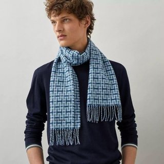目を惹く逸品！【エルメス】カシミア マフラー 本物★ H393832T05