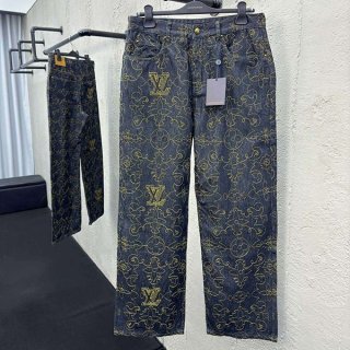 超希少★レア！ルイヴィトン エンブロイダードデニムパンツ 本物 vul76349