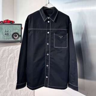 注目度NO.1 プラダ コットン シャツ 本物 ロゴ付き pua49999