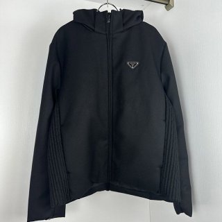 ★日本!!人気！プラダ ロゴ ウール フード ジップアップ ブルゾン 本物 pux18031