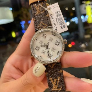 大人気！ルイヴィトン 時計 タンブール ビジュ 本物ラグダイヤ レディース39mm vud72346