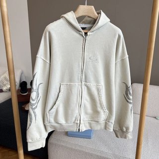 【24AW】バレンシアガ Y2K ロゴ コットン フーディ ジップ 本物 bay09806
