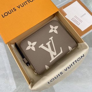 関税負担なし 流行ミニウォレット ルイヴィトン 本物 ジッピー財布 ベージュ モノグラム アンプラント M69797
