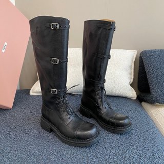 定番ミュウミュウ コピー商品 レザー ロングブーツ myb81751