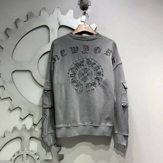 クロムハーツ ロングＴシャツ 本物 ホースシュー&スター ブラック【追跡付】 Kus10523