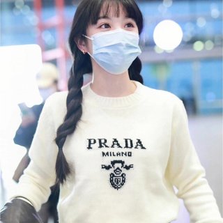 ★日本!!人気☆プラダ 本物 ウールxカシミア クルーネック セーター pud56372