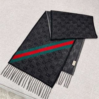 芸能人多数愛用 グッチ GGロゴ ウールマフラー 本物 guu95316