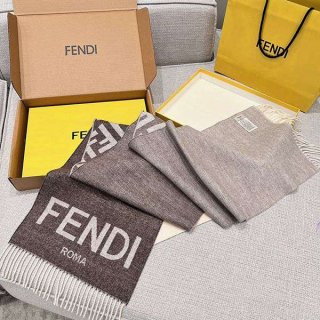 24秋冬プレ☆フェンディ FFロゴ カシミヤ マフラー 本物 fea58632