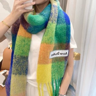すぐ届く！アクネストゥディオズ 本物 モヘアチェックスカーフ acl95096