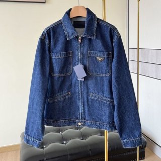 新作【プラダ】軽量デニムジップジャケット 本物 GEB25514PW