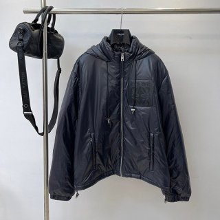 ロエベ 本物 ロゴ パデッド パーカ（ナイロン）メンズ lod47791