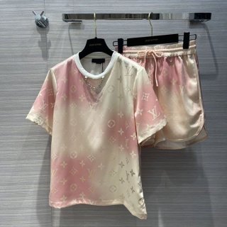 入手困難 ルイヴィトン グラディエントLVサークルTシャツ 本物 上下セット vud07839