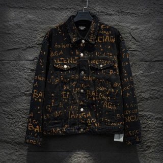 超希少！24FW バレンシアガ All-Overロゴ 本物 デニムジャケット bax05565