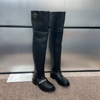 ブティックディオール 本物 D-Quest ブラックカーフスキン サイハイブーツ deq77172