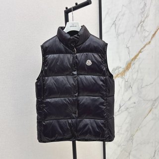 【新作2024AW】モンクレール Badiaダウンベスト 本物　ロゴ ブラック mog55256